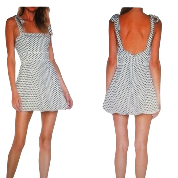 MAJORELLE Dresses & Skirts - Majorelle Revolve Luna Mini Dress womens SIZE XS black white coquette romantic